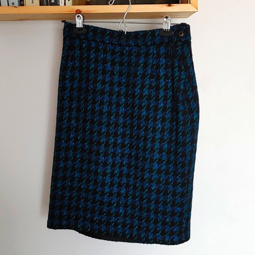 Vintage wool houndstooth skirt